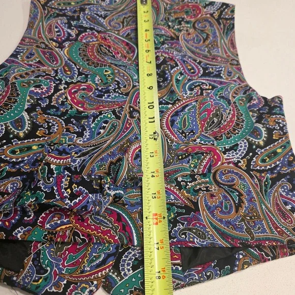 Vintage Koret Petites Paisley Vest Size 4P Multicolor Button Front Boho Retro - Picture 6 of 9